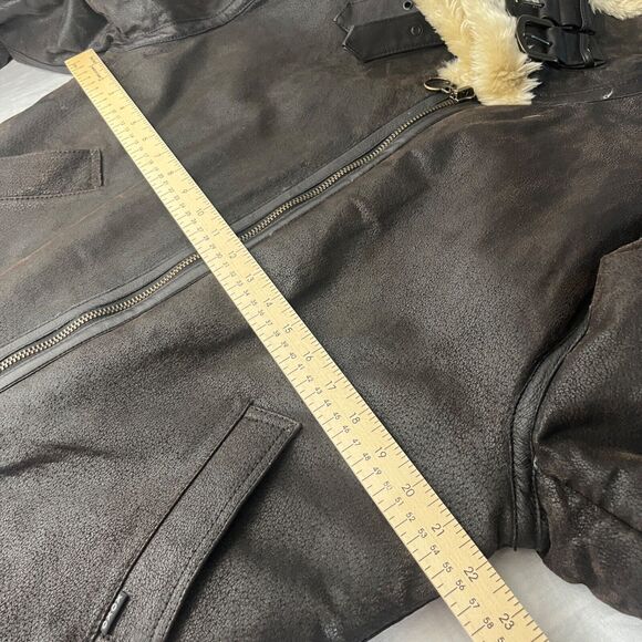 XOXO Jacket Womens/Mens Leather Brown Bomber Size Medium - Picture 12 of 13